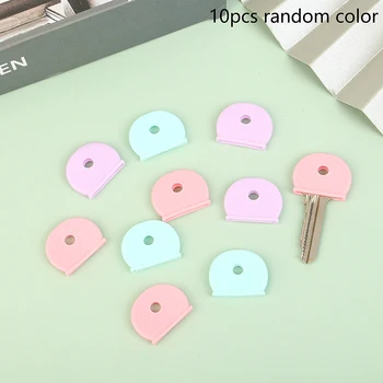 10шт Разноцветных пластиковых ключей из ПВХ, колпачки для ключей, эластичный чехол для брелка 