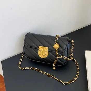 Новая мини-женская сумка из искусственной кожи, винтажная сумка через плечо, модная цепочка, роскошный дизайн, женская сумка через плечо и сумки-мессенджеры