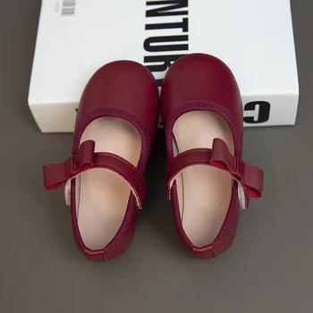 Обувь для девочек Mary Janes Daily для маленькой девочки, Весна 2023, Детская обувь принцессы на плоской подошве с круглым носком, детская обувь для девочек