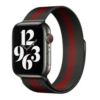 Подходит для Apple Watch, миланского ремешка с магнитным возвратным кольцом, ремешка для часов iWatch из нержавеющей стали.