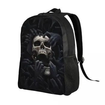 Рюкзак с черепом для женщин и мужчин, Школьный рюкзак для ноутбука, сумки для студентов колледжа на Хэллоуин