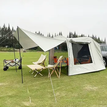 Удлинитель задней палатки автомобиля Водонепроницаемая палатка для прицепа Навес для кемпинга Палатка для багажника автомобиля для экскурсии на открытом воздухе Барбекю Пикник новый