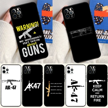 Чехол для пистолетов АК-47 Для iPhone 15 14 13 12 11 Pro Max XS XR X 12 13 Mini 7 8 15 Plus SE 2022 Fundas
